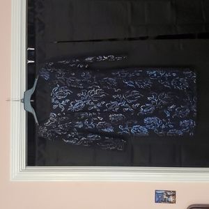 Adrianna Papell Size 8 Midnight Blue Sequined Cocktail Dress